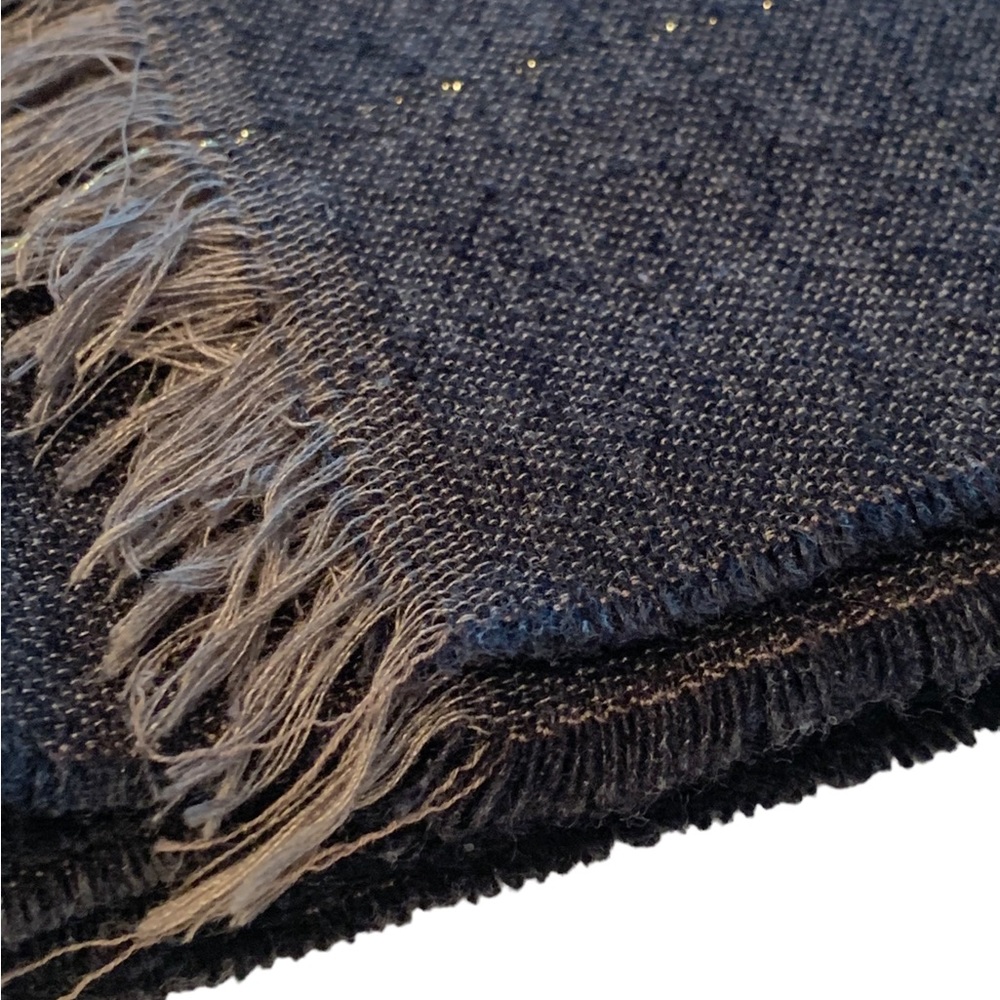 J. Crew Charcoal Flannel Metallic Thread Scarf - Picture 3 of 6